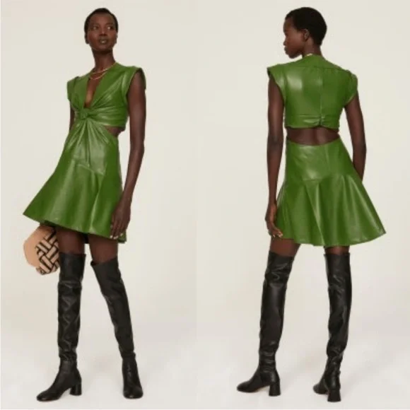 NWT A.L.C. Lexi Vegan Leather Cutout Mini Dress - joarbit.com